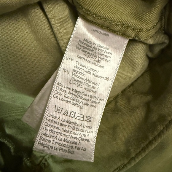 Madewell Garment-Dyed Low-Slung Straight Cargo Pants in Olive Green Size 27 - Picture 11 of 11